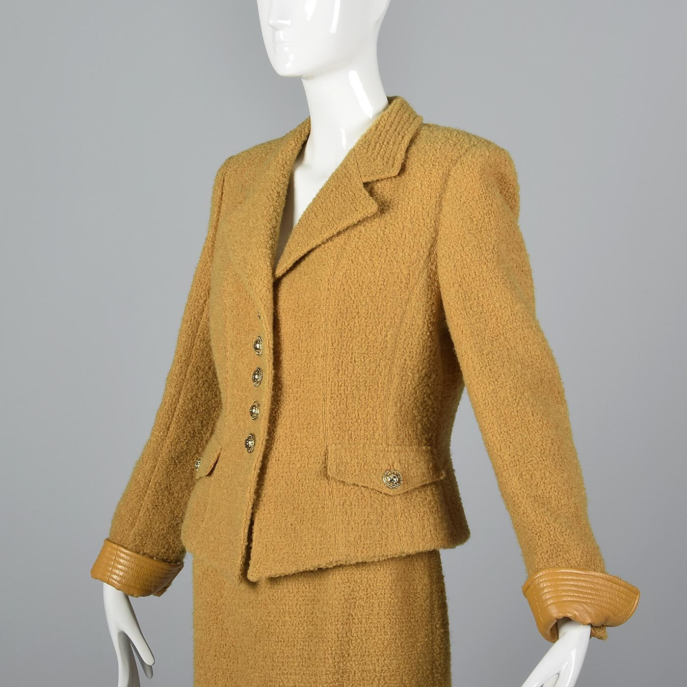 1990s Emanuel Ungaro Parallele Mustard Yellow Skirt Suit