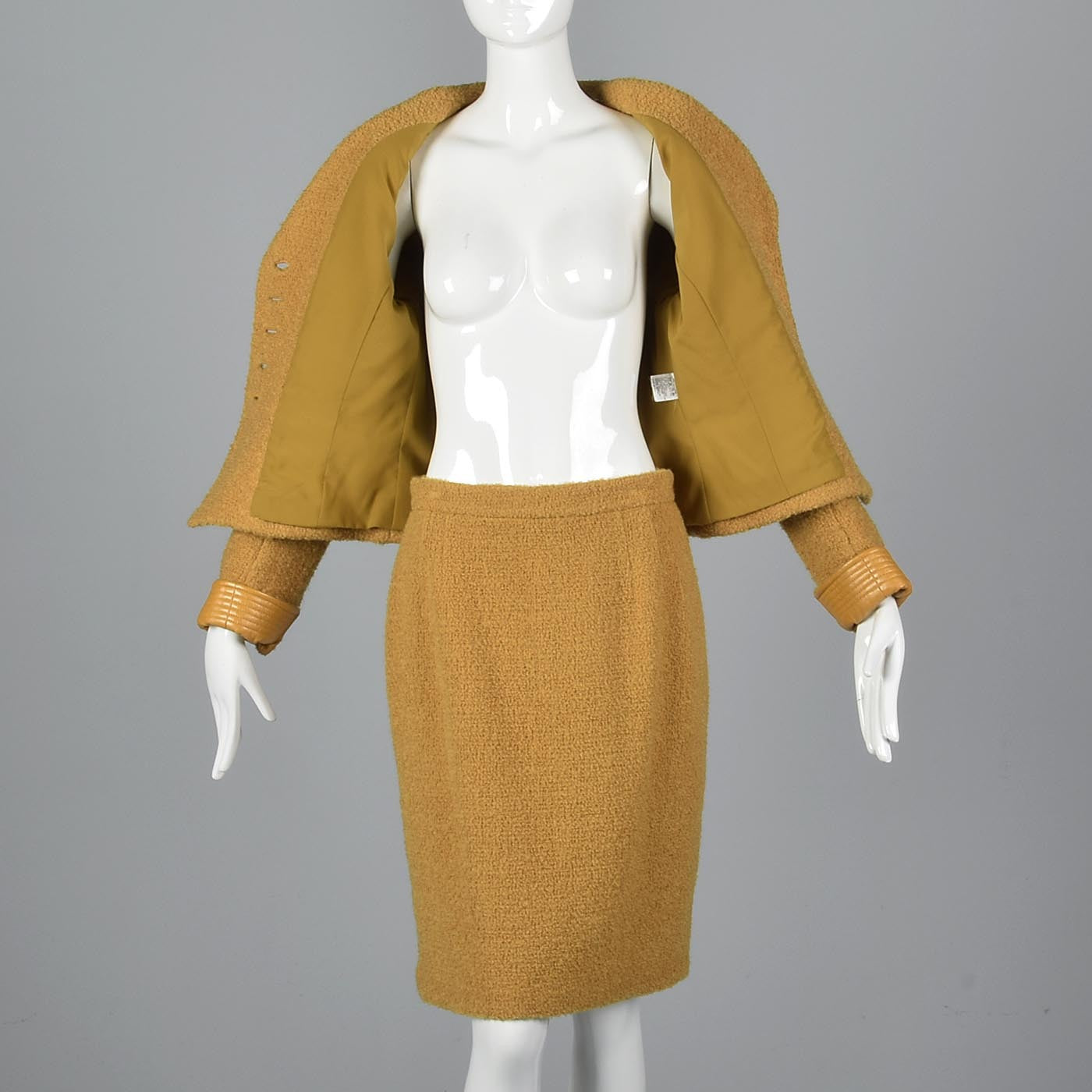 1990s Emanuel Ungaro Parallele Mustard Yellow Skirt Suit