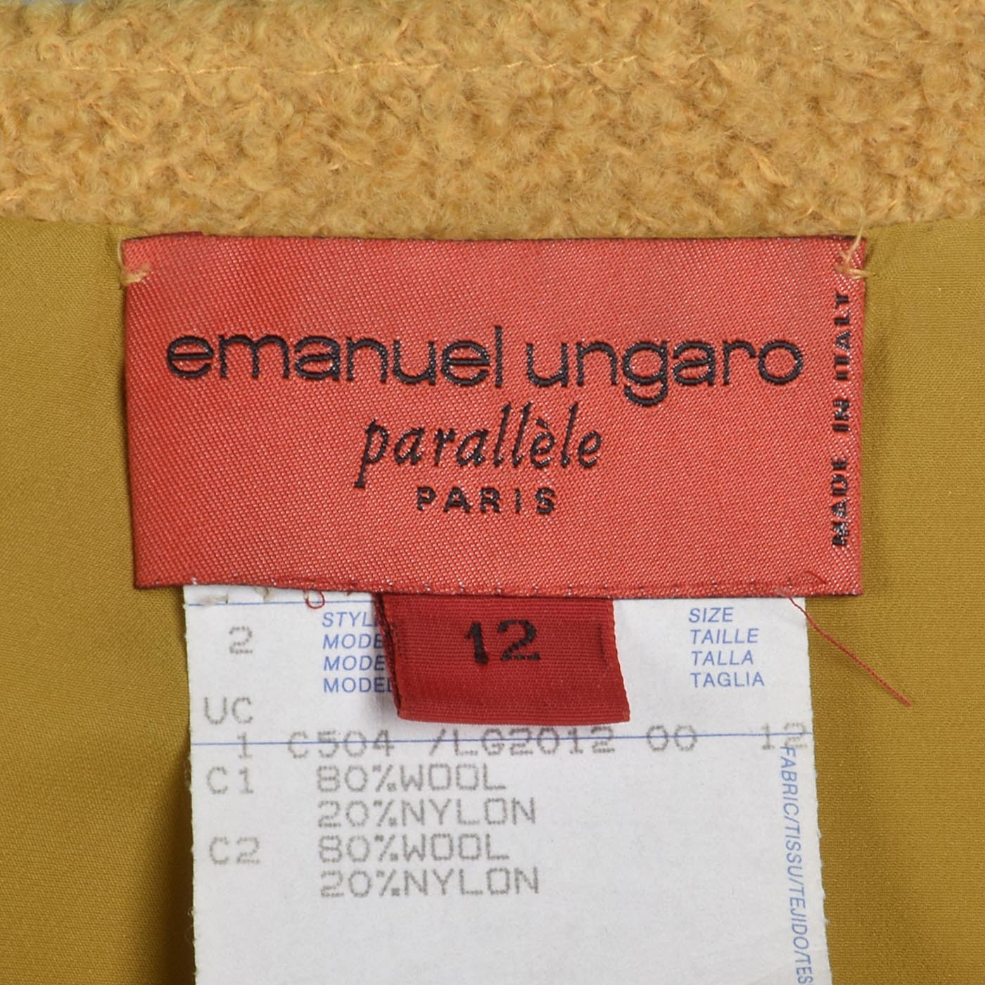1990s Emanuel Ungaro Parallele Mustard Yellow Skirt Suit