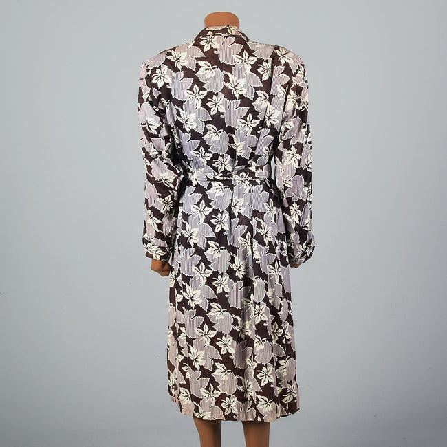 1940s Mens Robe with Leaf Print