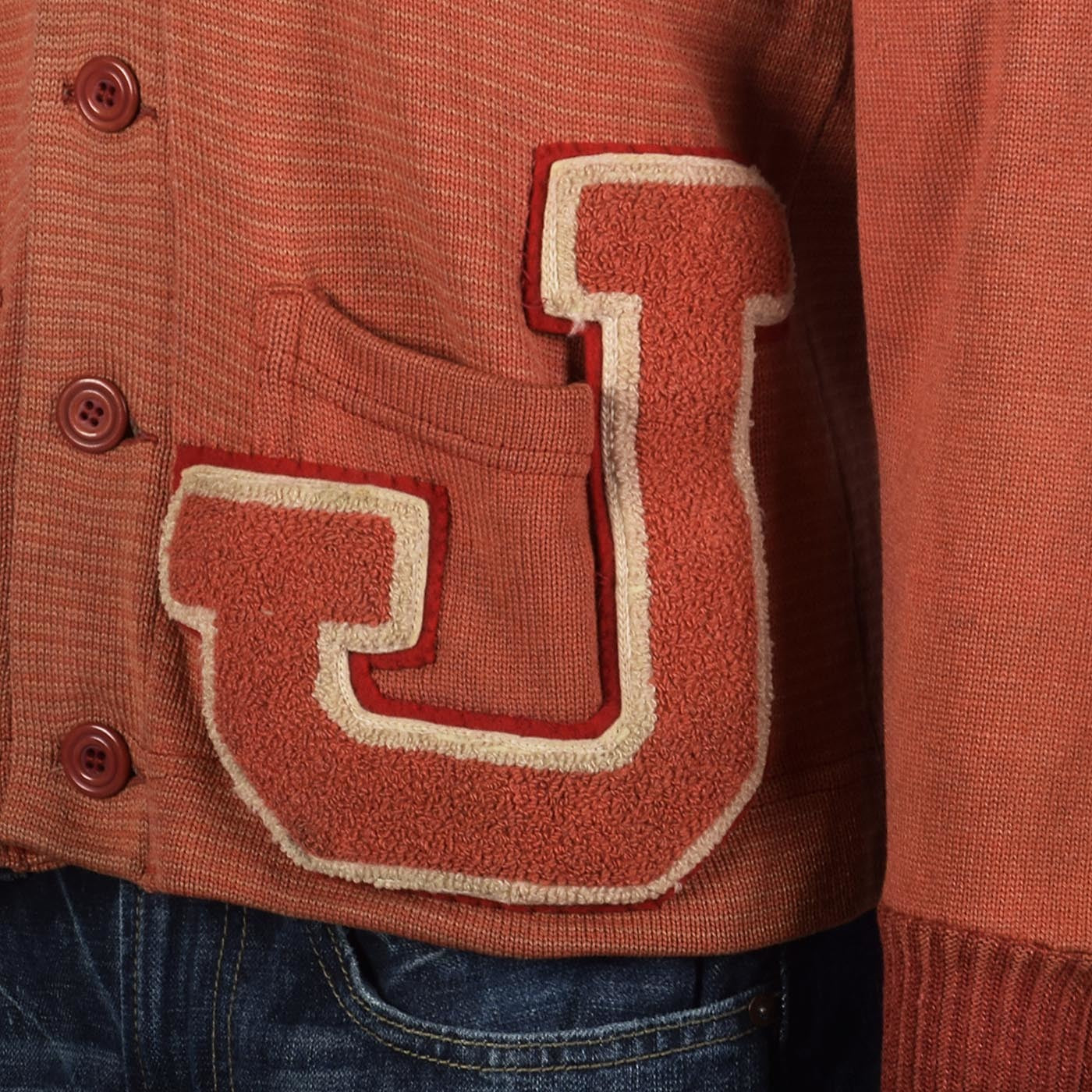 1930s Mens Orange Letterman Sweater