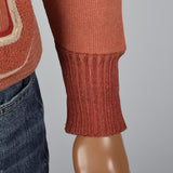 1930s Mens Orange Letterman Sweater