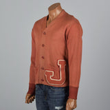 1930s Mens Orange Letterman Sweater