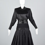 1980s Galanos Avant Garde Formal Black Gown