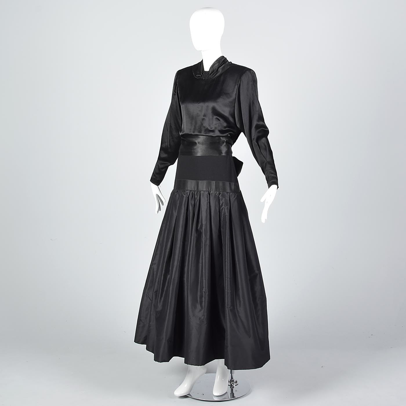 1980s Galanos Avant Garde Formal Black Gown