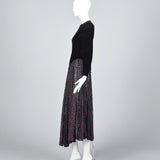 1980s Norma Kamali Black Widow Velvet & Lace Dress