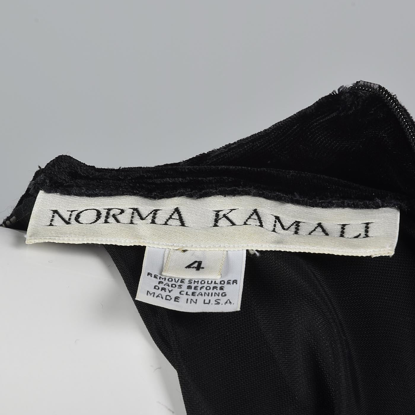 1980s Norma Kamali Black Widow Velvet & Lace Dress