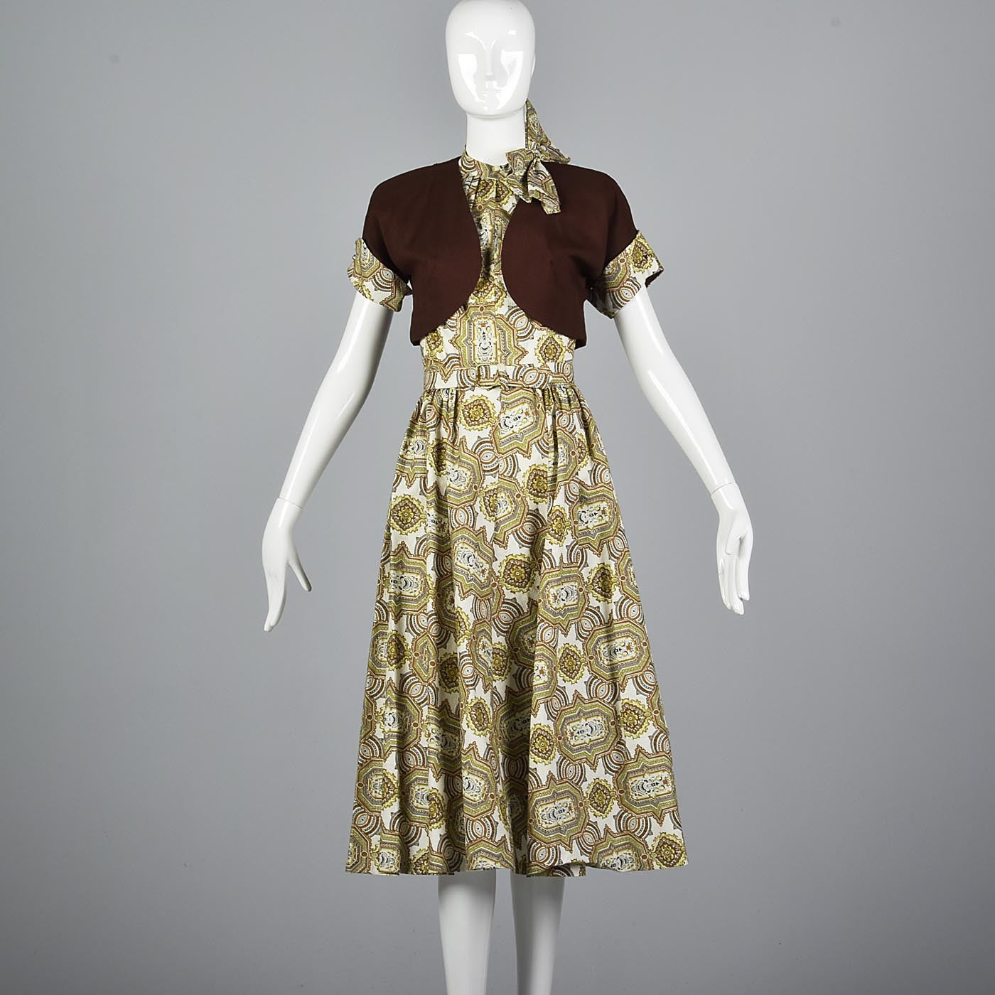 1950s Backless Halter Dress with Matching Bolero