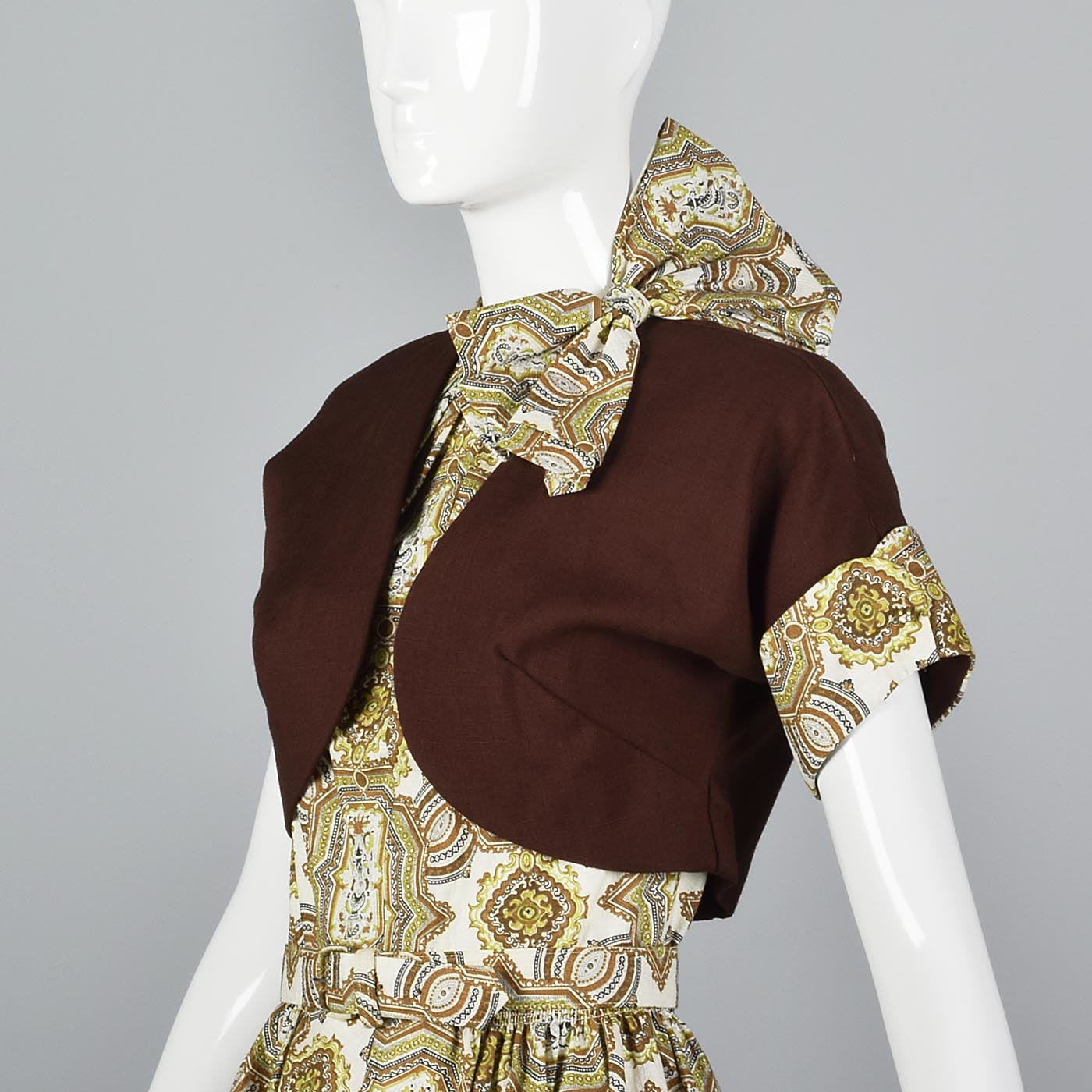 1950s Backless Halter Dress with Matching Bolero