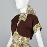 1950s Backless Halter Dress with Matching Bolero
