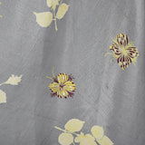 1950s Gray Silk Dress with Floral Print