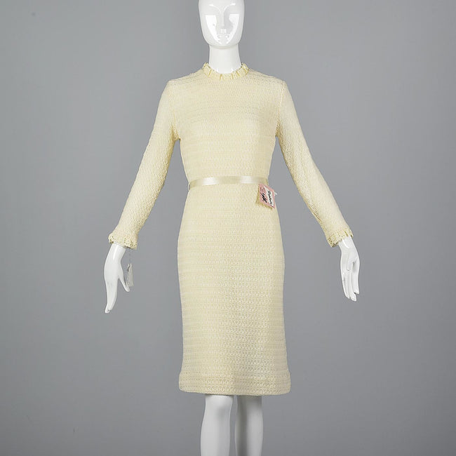 1960s Deadstock Cream Sweater Dress