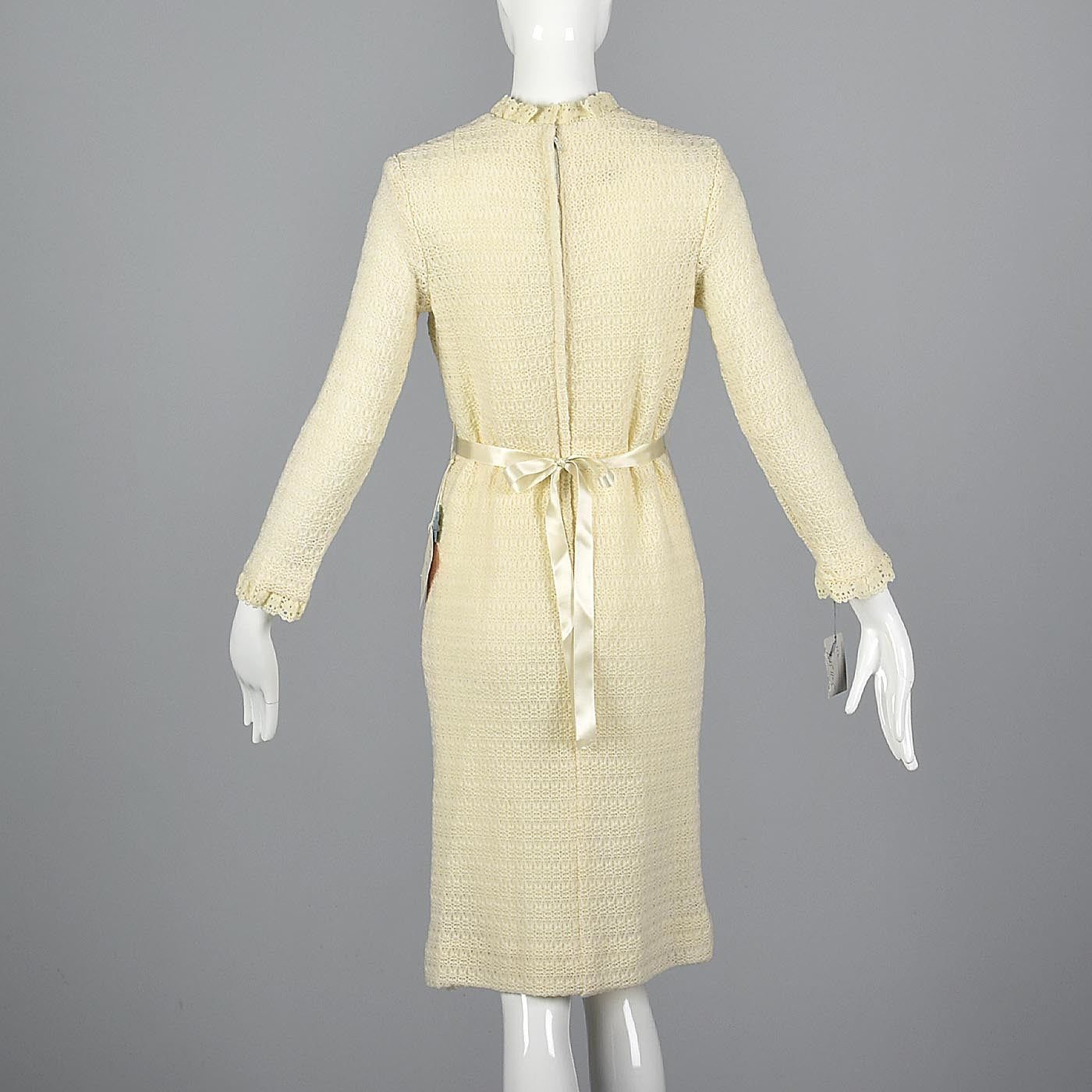 1960s Deadstock Cream Sweater Dress