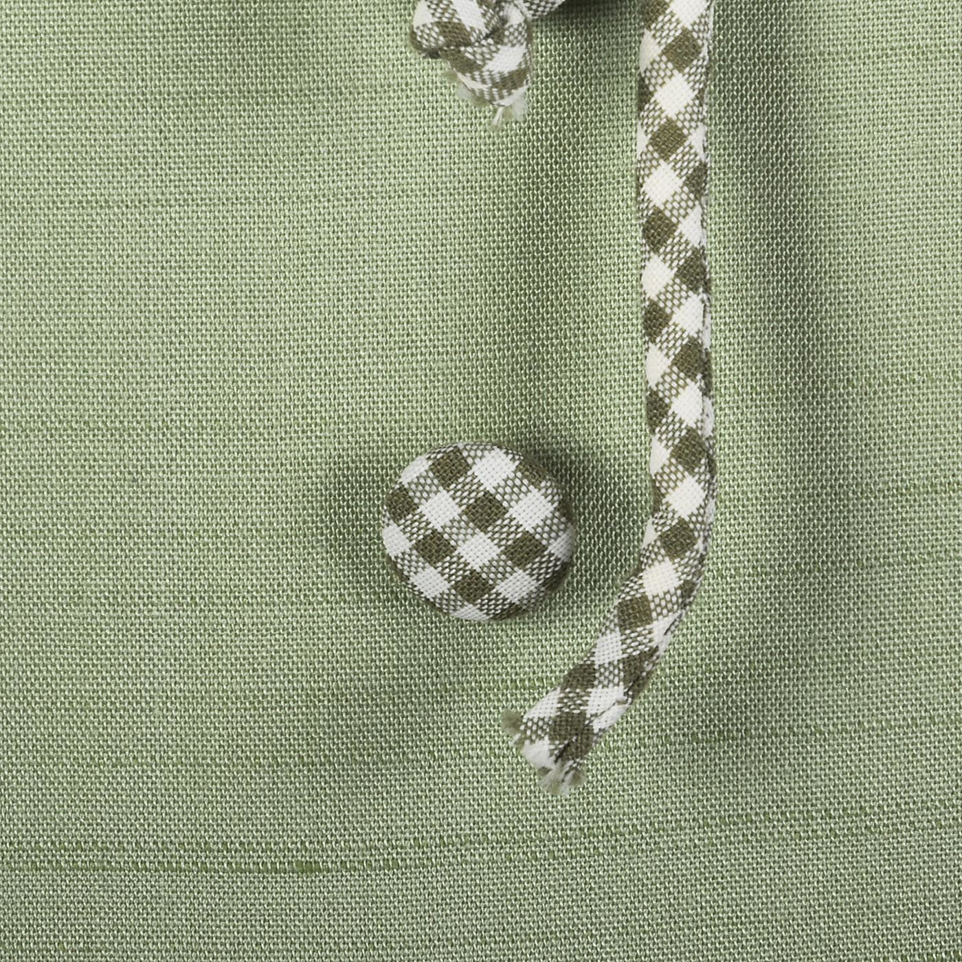 1950s Sage Green Day Dress with Gingham Trim