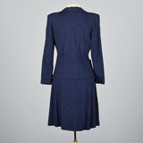 1940s Skirt Suit in Flecked Navy Fabric
