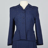 1940s Skirt Suit in Flecked Navy Fabric
