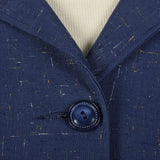 1940s Skirt Suit in Flecked Navy Fabric