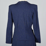 1940s Skirt Suit in Flecked Navy Fabric