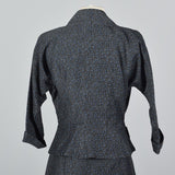 1950s Skirt Suit with Blue and Black Pattern