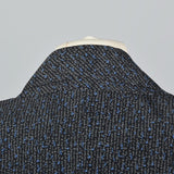 1950s Skirt Suit with Blue and Black Pattern