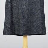1950s Skirt Suit with Blue and Black Pattern
