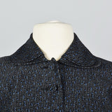1950s Skirt Suit with Blue and Black Pattern