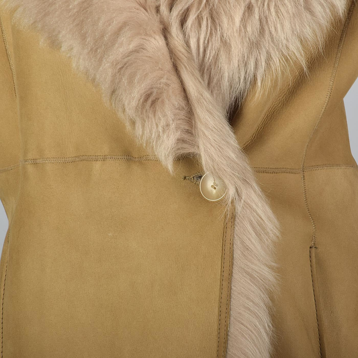 Bohemian Cole Haan Leather & Shearling Coat