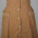 1950s Brown Polka Dot Day Dress