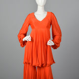 1970s Orange Palazzo Pant Set