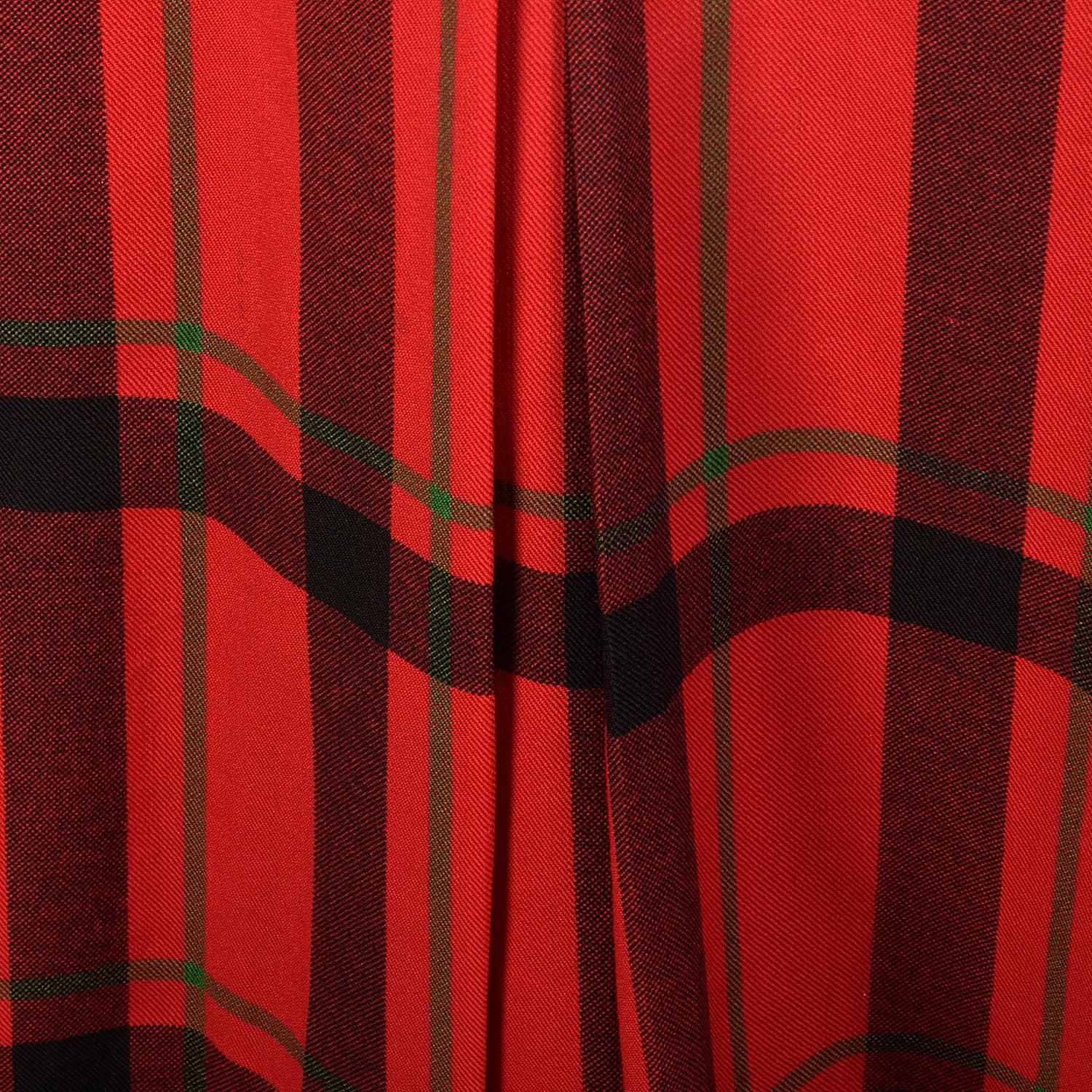 Small 1970s Yves Saint Laurent Rive Gauche Red Plaid Dress Double Breasted Long Sleeves