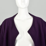 Eileen Fisher Purple Knit Cardigan Aubergine Clutch Jacket