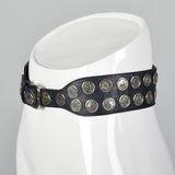 1980s Fendi Black Leather Belt with Snakeskin