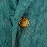 1940s Mens Green Herringbone Belted Workwear Coveralls
