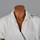 1950s Mens Terry Cloth Pull Over Shirt with Fish
