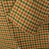 1960s Mens Green and Orange Check Jacket in Wool Tweed
