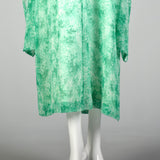 XS-Small Givenchy Nouvelle Boutique 1970s Green Silk Kaftan