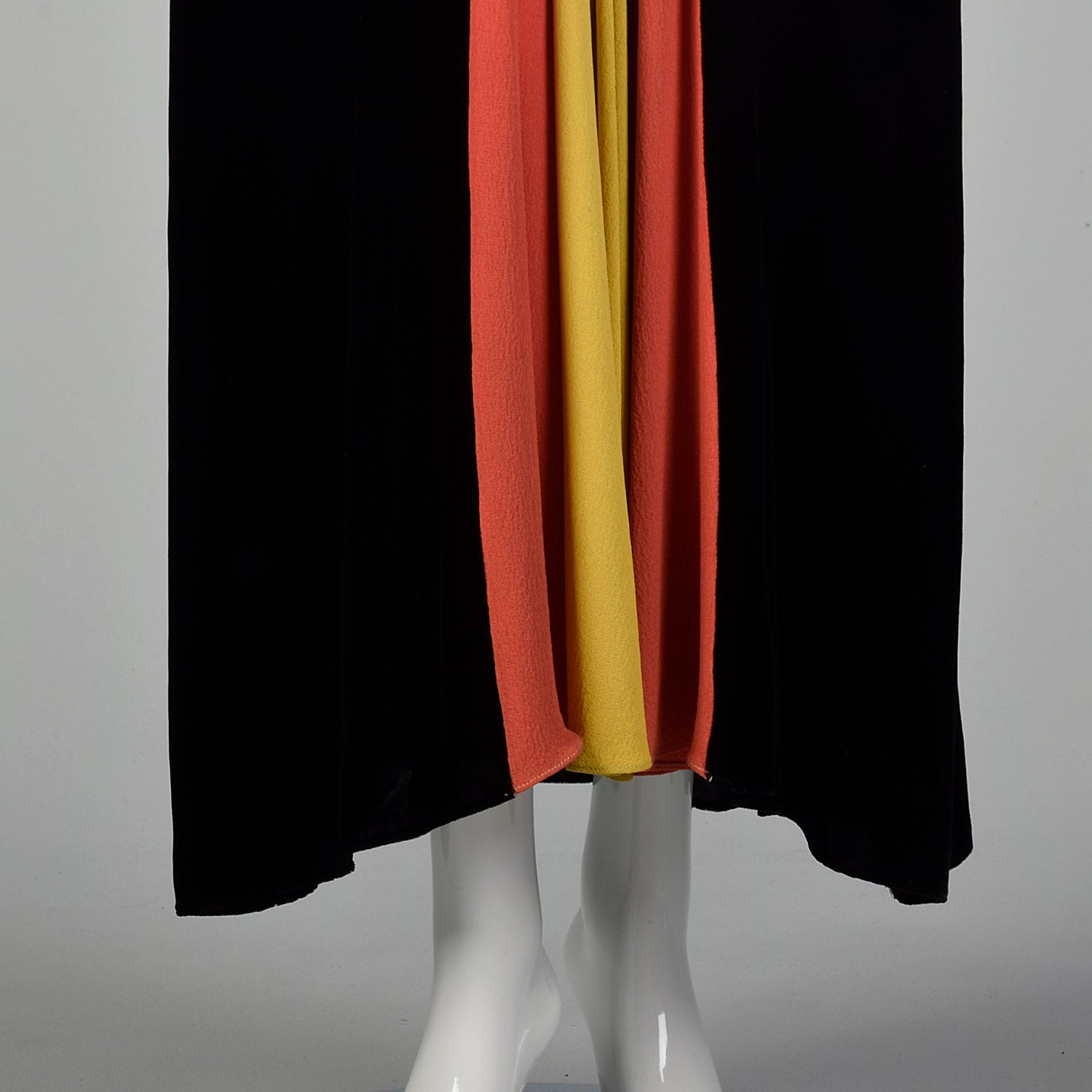 1940s Velvet Color Block Dressing Gown