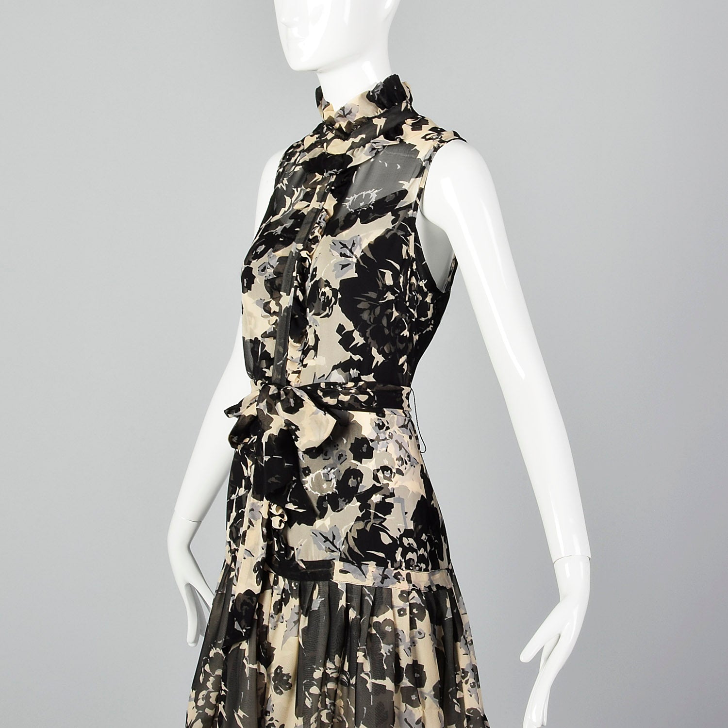 2000s Tracy Reese Silk Floral Print Dress with Slip