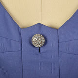 1950s Pauline Trigere Fit and Flare Blue Summer Dress