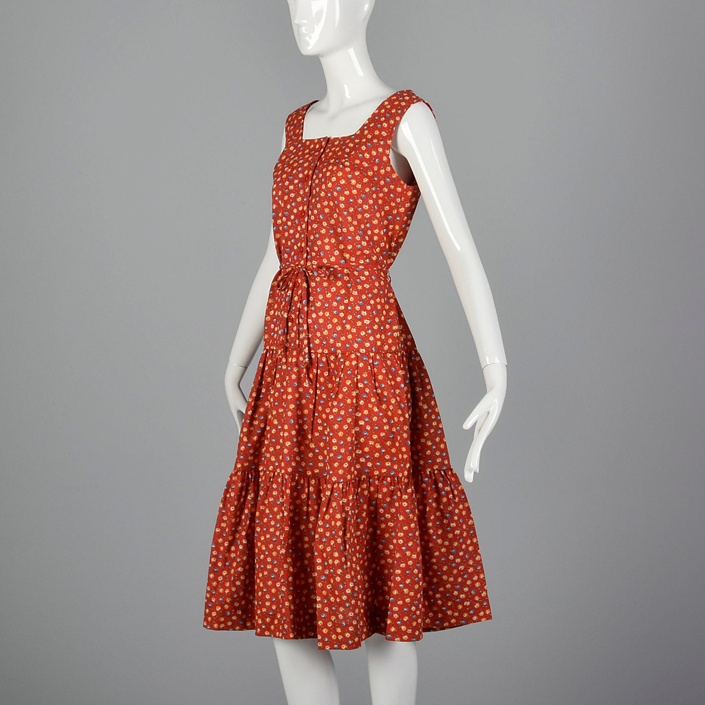 1960s Red Calico Sundress