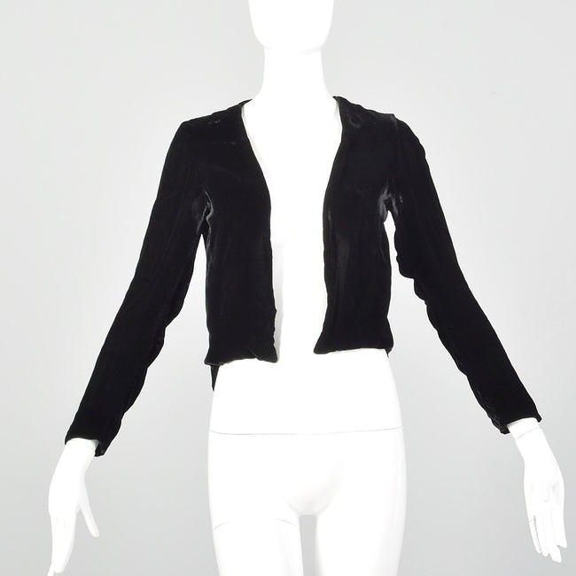 XS-Small 1930s Black Velvet Jacket