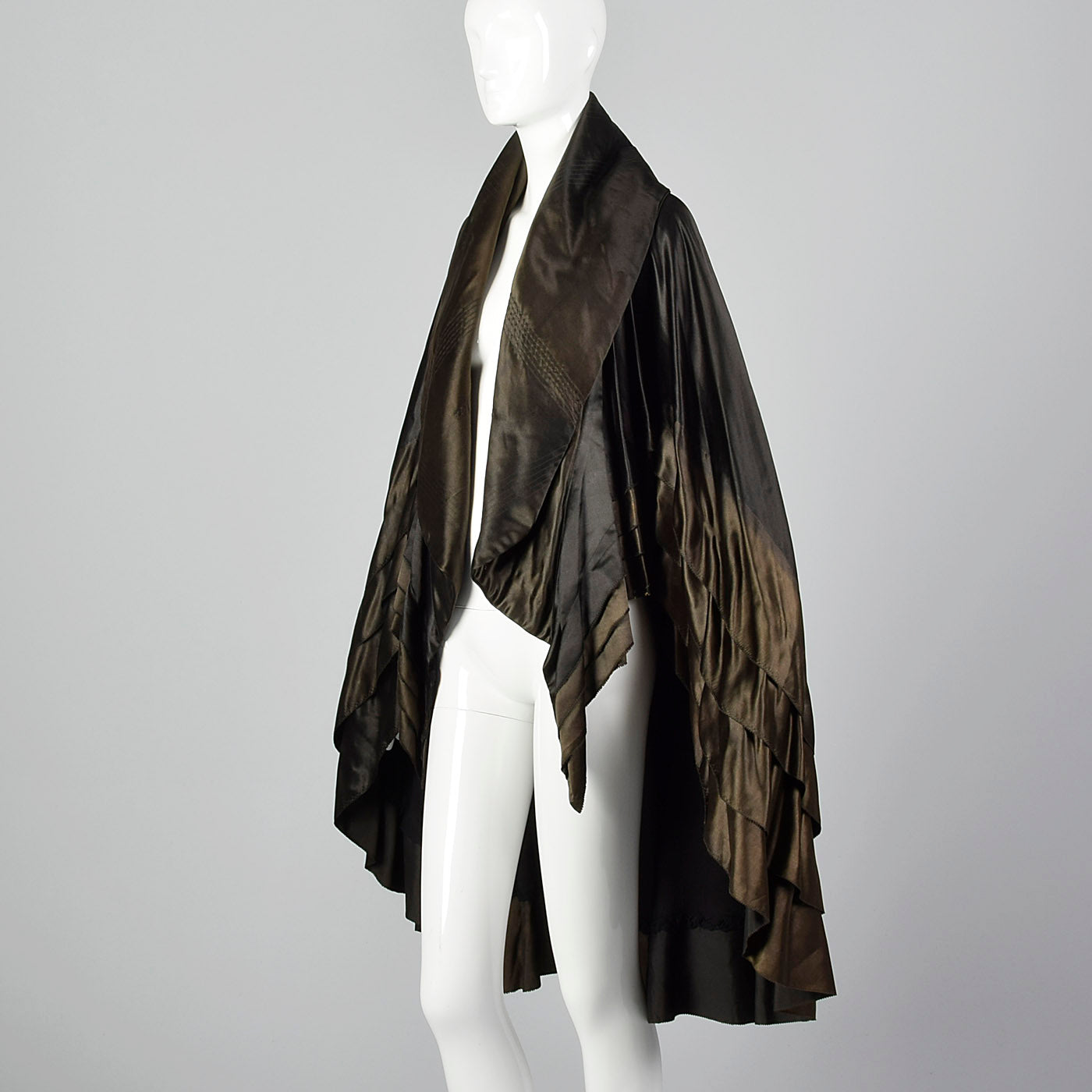 1920s Art Deco Layered Silk Cape