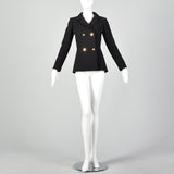 XXS 1960s Black Blazer Style Coat