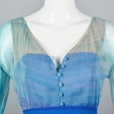 Beautiful Blue Travilla Maxi Dress with Sunset Design