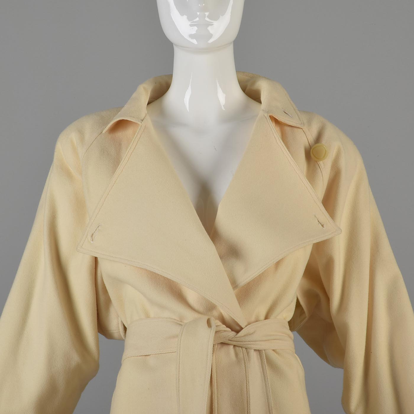 1980s Avant Garde Coat in Cream Wool