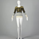 Sonia Rykiel 1990s Lightweight Green Stripe Sweater