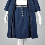 1980s Galanos Denim Set with Rhinestone Detail
