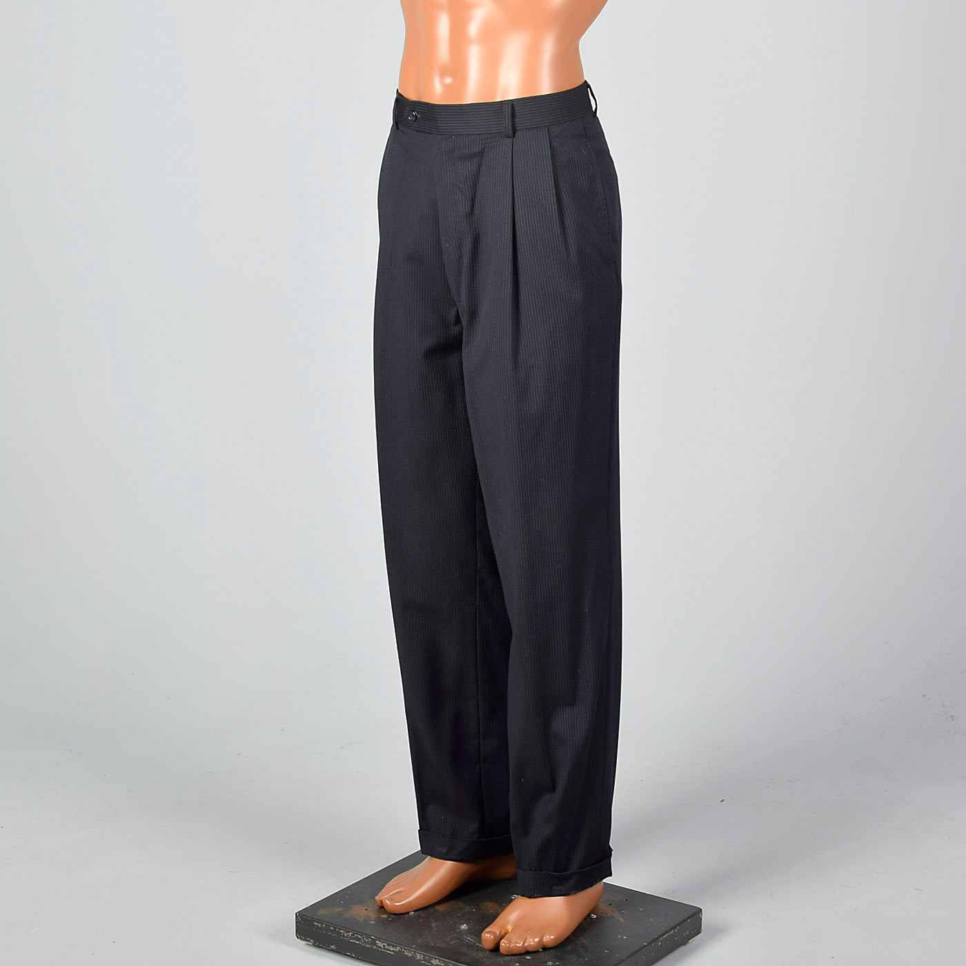 1950s Black Pants with Blue Pinstripe