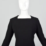 1960s Adele Simpson Black Dress with Great Neckline