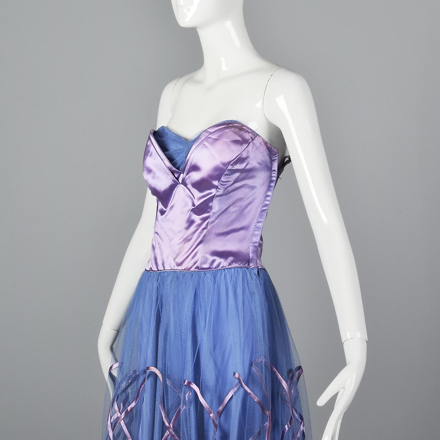 1940s Purple and Blue Tulle Party Dress